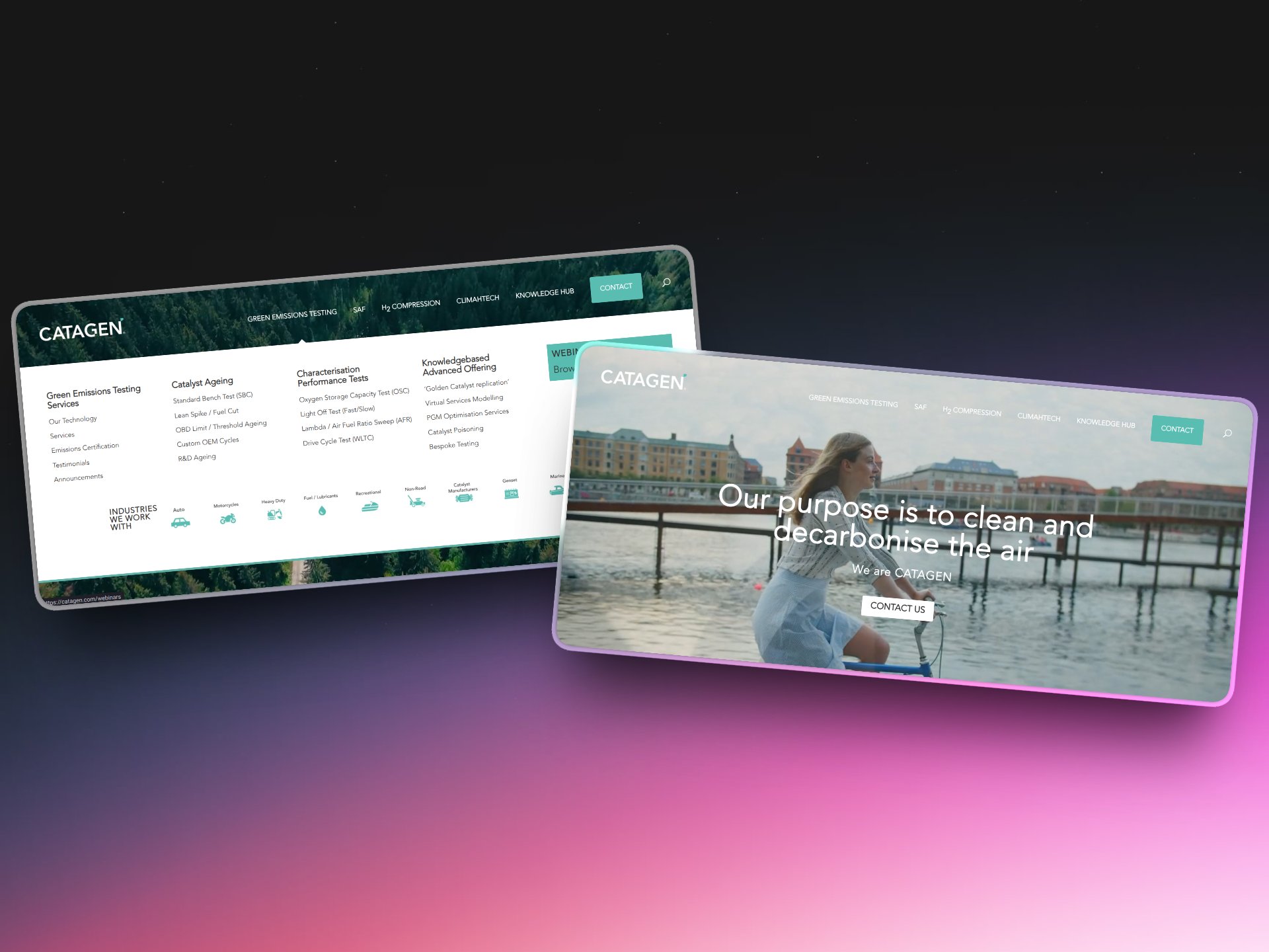 Catagen website desktop view