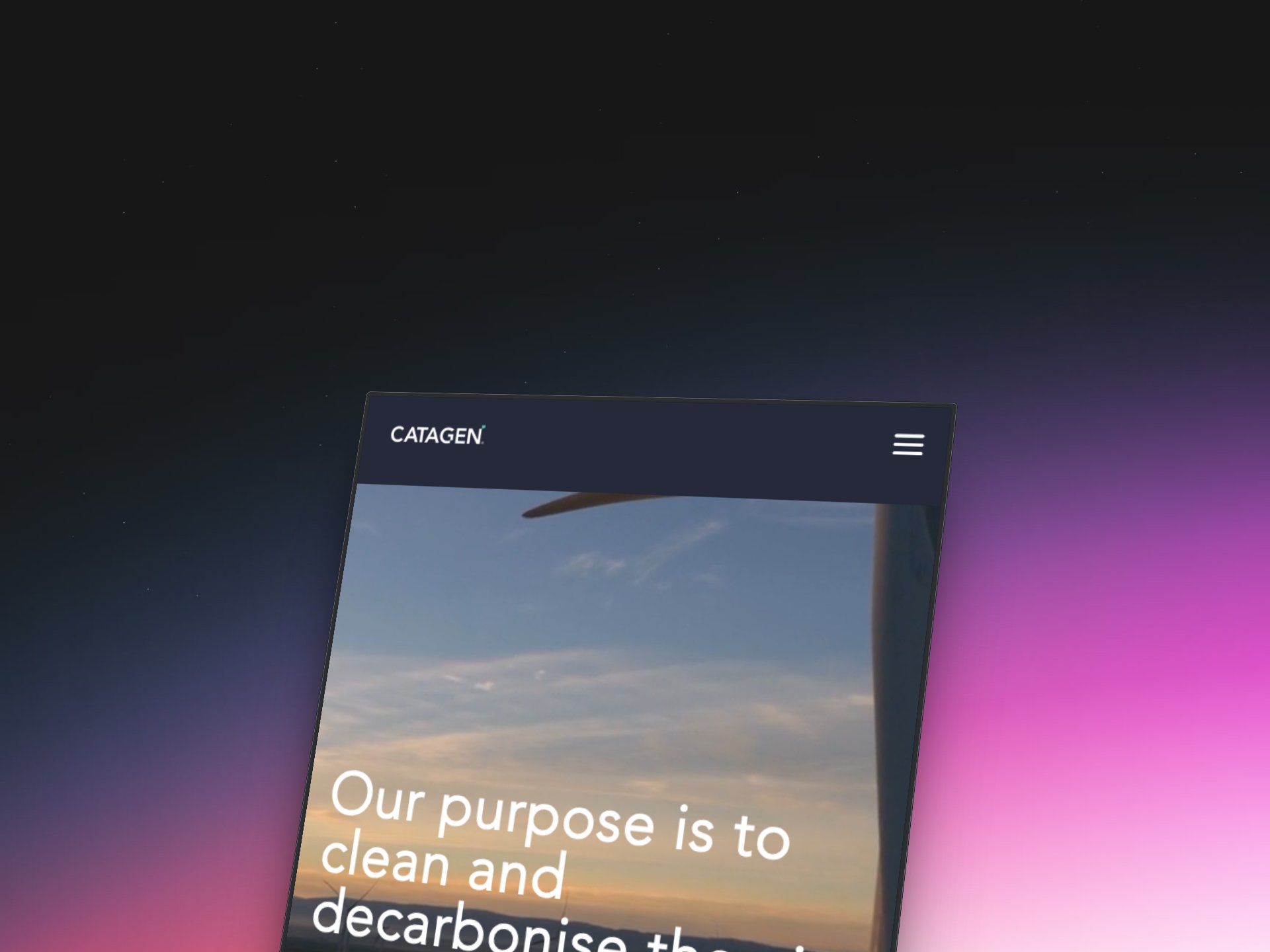 Catagen website mobile homepage